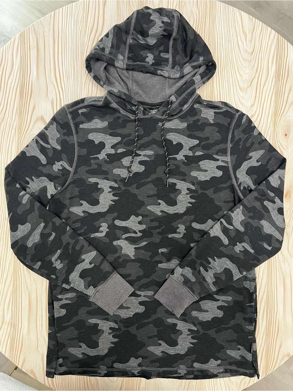 Men's Camouflage Hooded Pullover Sweatshirt - Gray Camo